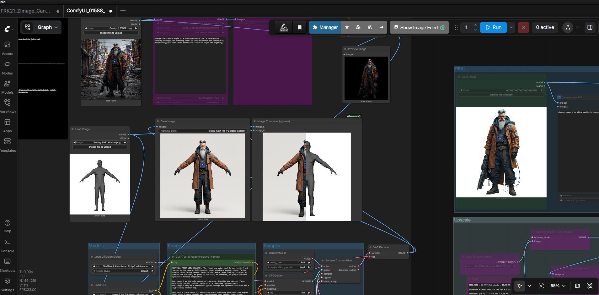 Workflow ComfyUI pour transformer un concept art personnage en posing recommandé