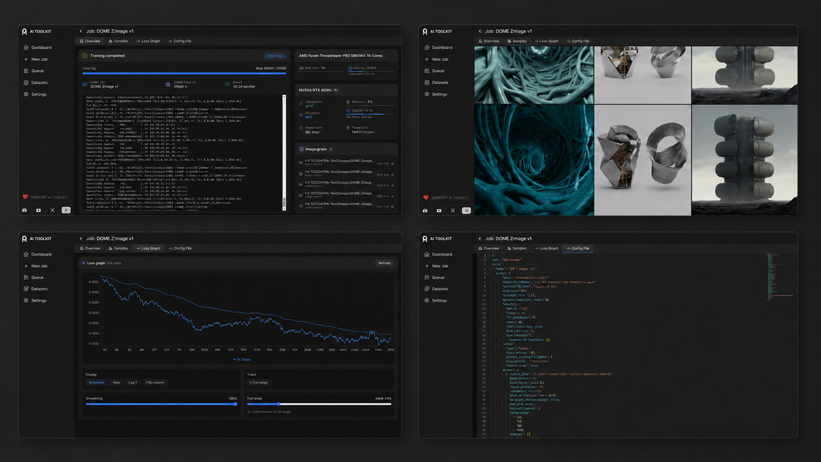 Interface de suivi et d’analyse pour entraînement LoRA